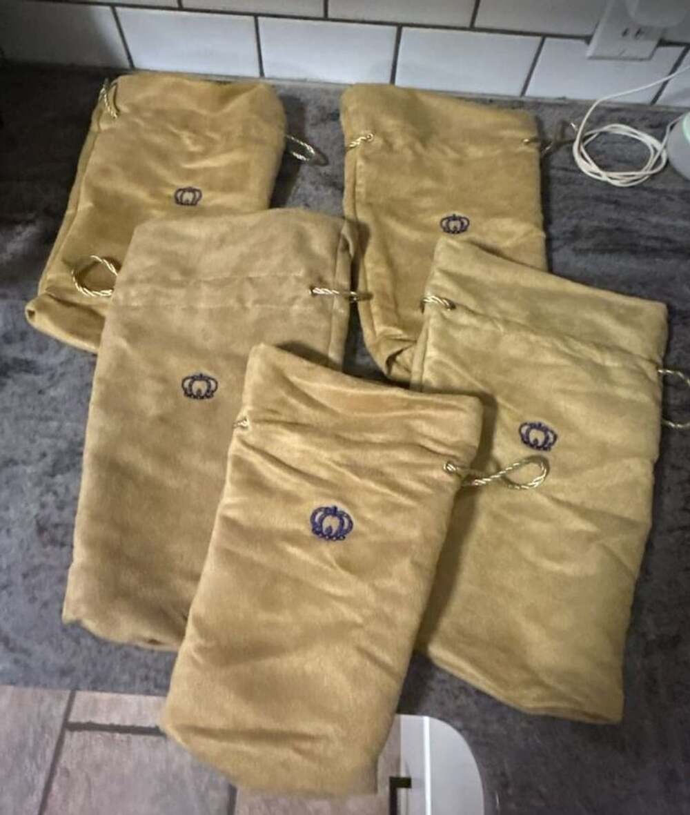 Crown Royal Gold Suede special reserve Drawstring Bags Lot Of 5